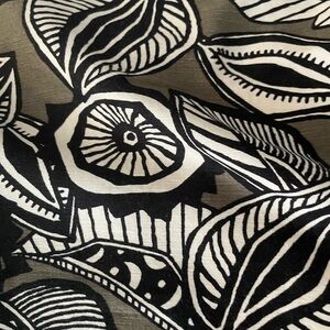 Black and White Leaf Pattern Fabric